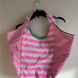 Victoria's Secret Pink and White Striped Tote